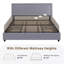 Lit double avec tiroirs de rangement Lit plateforme tapissier réglable-88284569-88284570