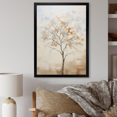 Minimalisme, érable beige sur fond mélodique sur toile