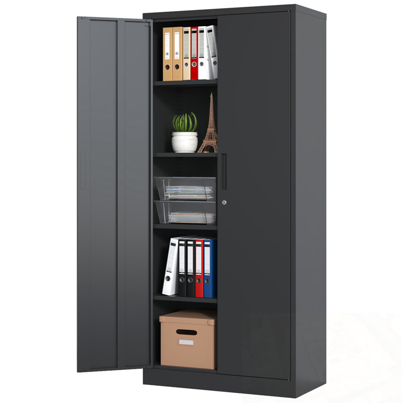 Metal Storage Cabinet with Doors and 4 Shelves