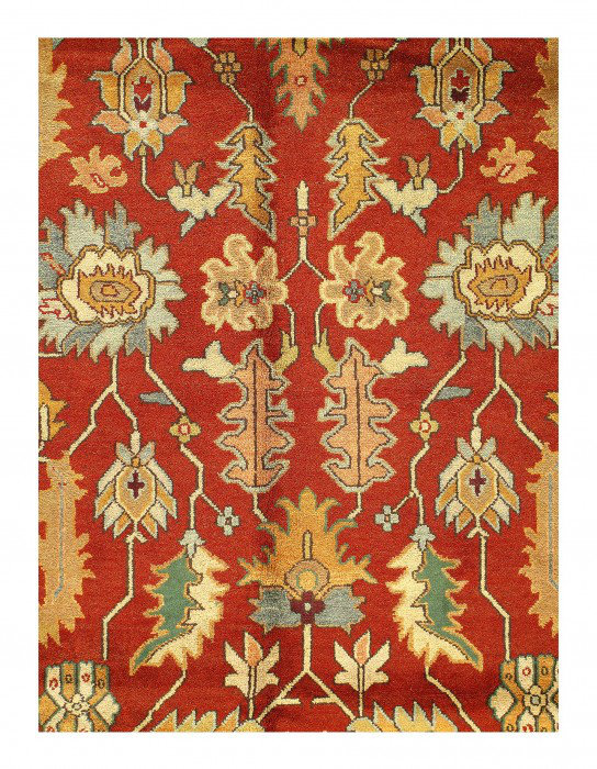 Wool Oriental Area Rug in Red/Beige