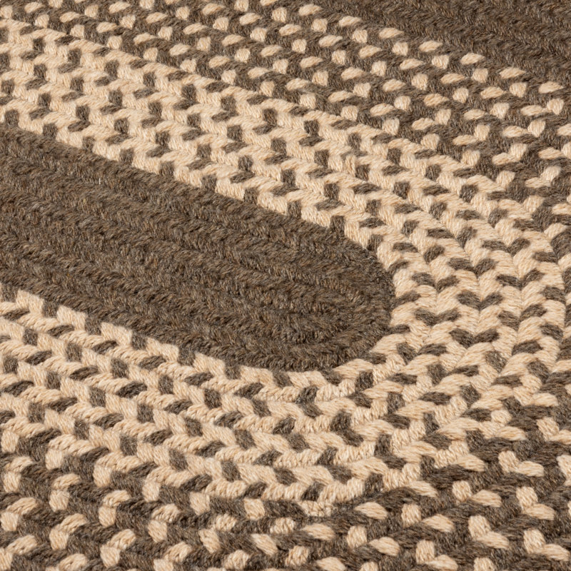 Tapis réversible en mélange de laine Lionel - brun rôti, Ovale 12 pi x 15 pi