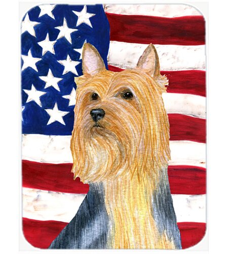 Trinx Patriotic USA American Flag with Silky Terrier Glass Cutting ...