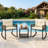 3-Piece All-Weather PE Rattan Outdoor Rocking Bistro Set, 2 Smooth Glide Padded Rocker Chairs, 1 2-Tier Storage Coffee Table