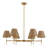 6-Light Boho Rattan Pendant Light, Rustic Industrial Large Adjustable Chandelier, UL Listed Ceiling Lighting Fixture for Kitchen Island, Dining Room and Living Room-458248566