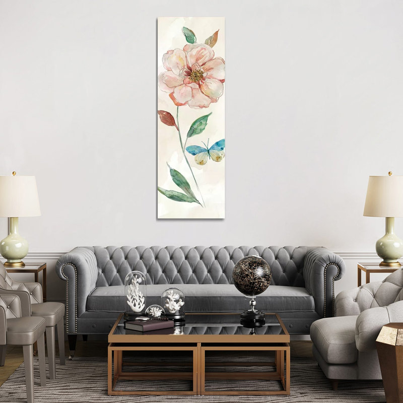 Rose Red Wash by Carol Robinson - Panoramic Painting on Canvas, 182.88 cm H x 60.96 cm W, Wrapped Canvas