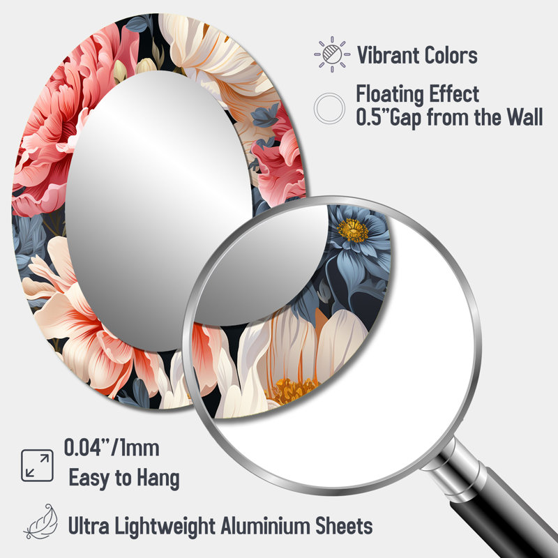 Miroir mural ovale French French, H 40 po x l 30 po