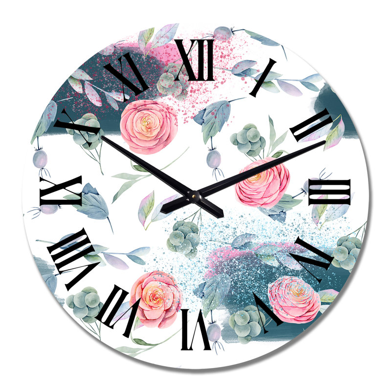Horloge murale rose, Grand