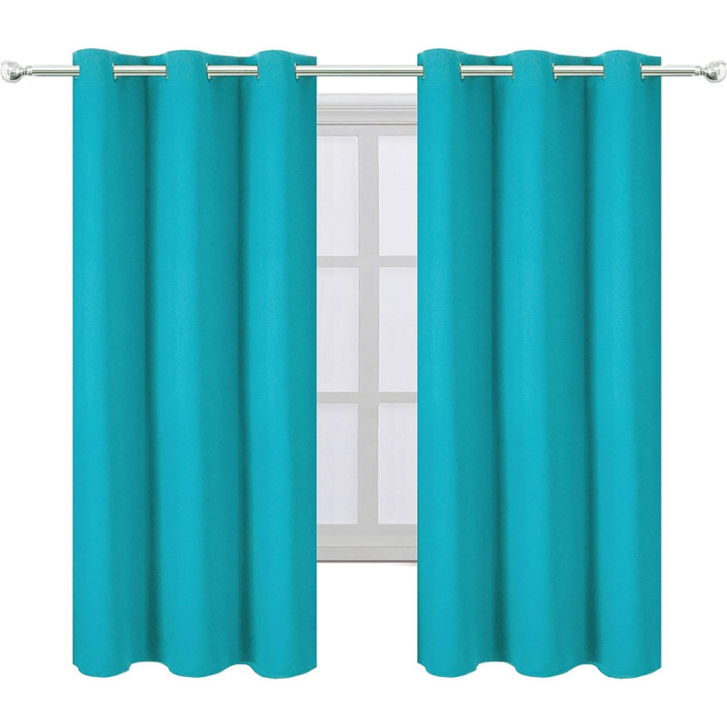 Rideau en polyester Erfried, L 42 po x L 63 po, Turquoise