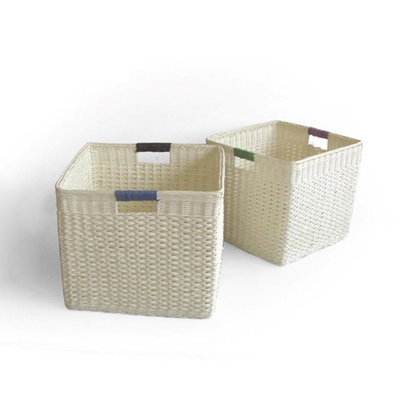 2-tlg. Korb-Set aus Rattan