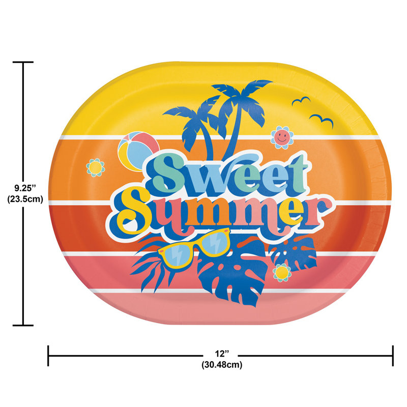 Creative Converting Summer Vibes Oval Paper Platters, 48 ct.