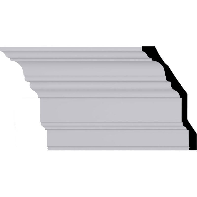 Primed White Polyurethane Geometric Crown Moulding Sample