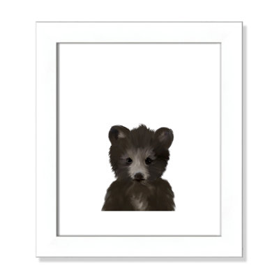 «Woodlands Baby Woodland Baby Black Bear» - peinture encadrée