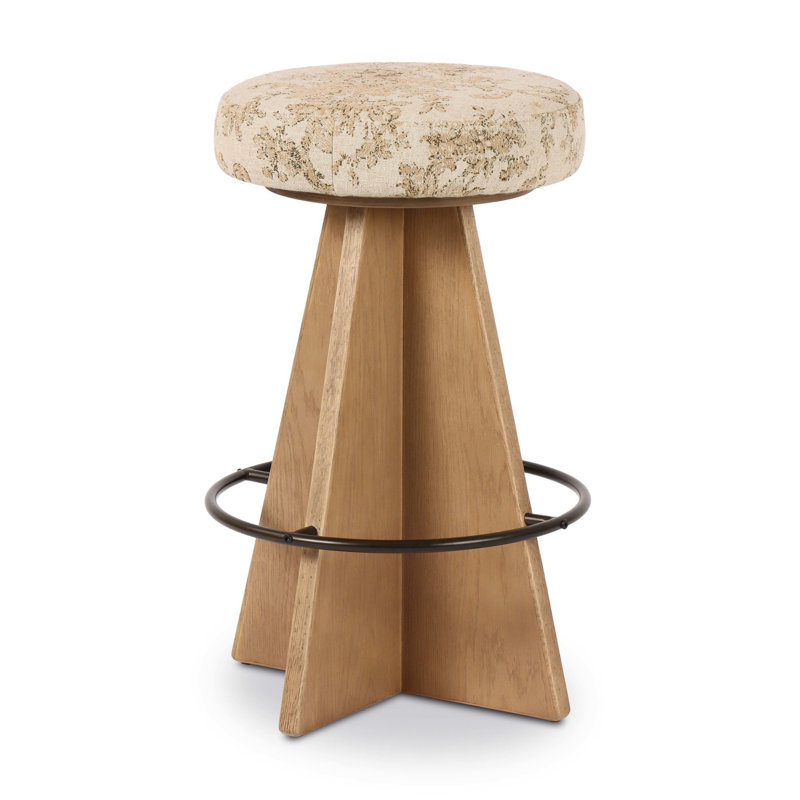 Tabouret pivotant Vega, Brun, Fleurs naturelles de Fallingbrook, Tabouret de comptoir (siège d'une hauteur de 27,7