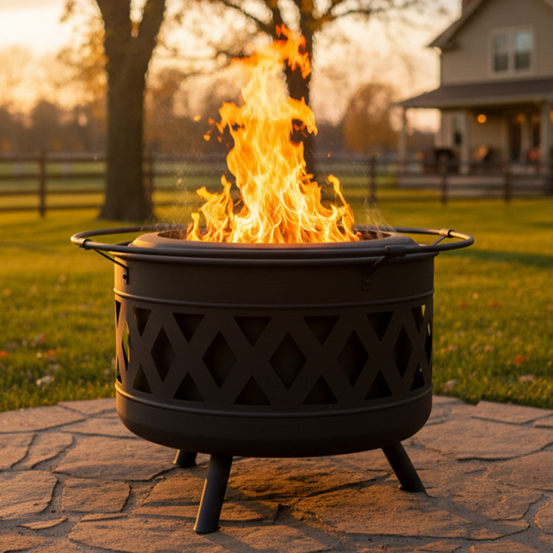 Black Crossweave Smokeless Fire Pit - 24"