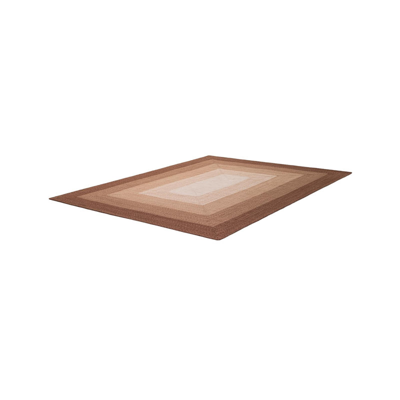  Ombre Hand Braided Wool Rug, Rectangle 2' x 3'1", Brown