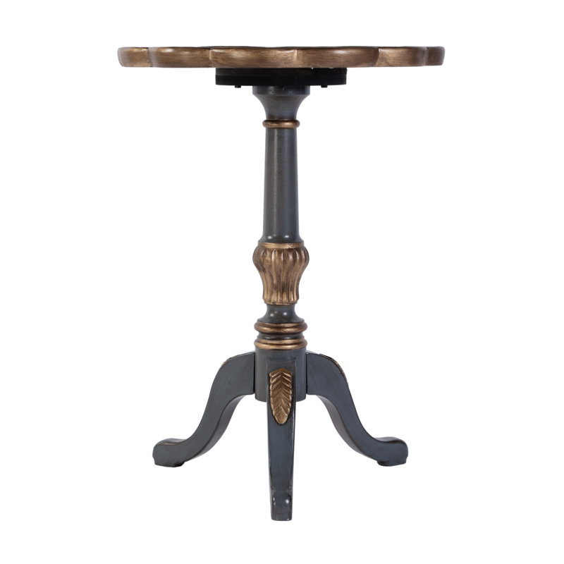  Dansby 20 po Table d'appoint à piédestal rond en bois W, bleu pastel, Bleu pastel