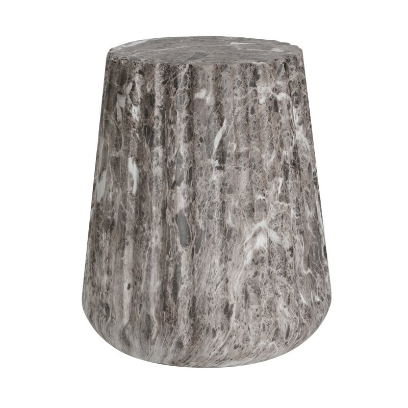 Table d'appoint d'extérieur sculptée Cleme, Brun