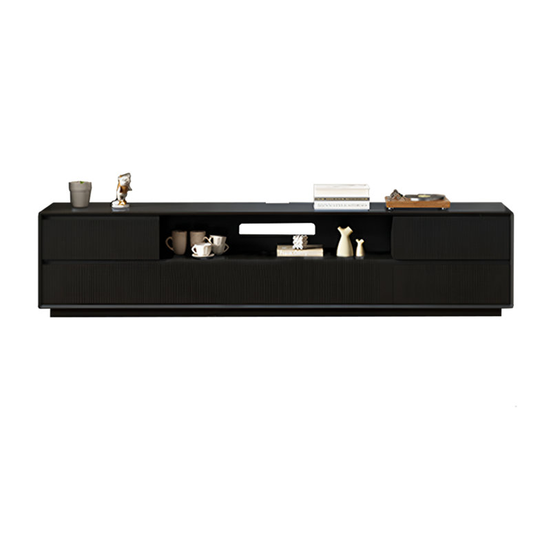Meuble télé Modern, Noir, H 19,68 po x L 78,74 po x l 15,75 po