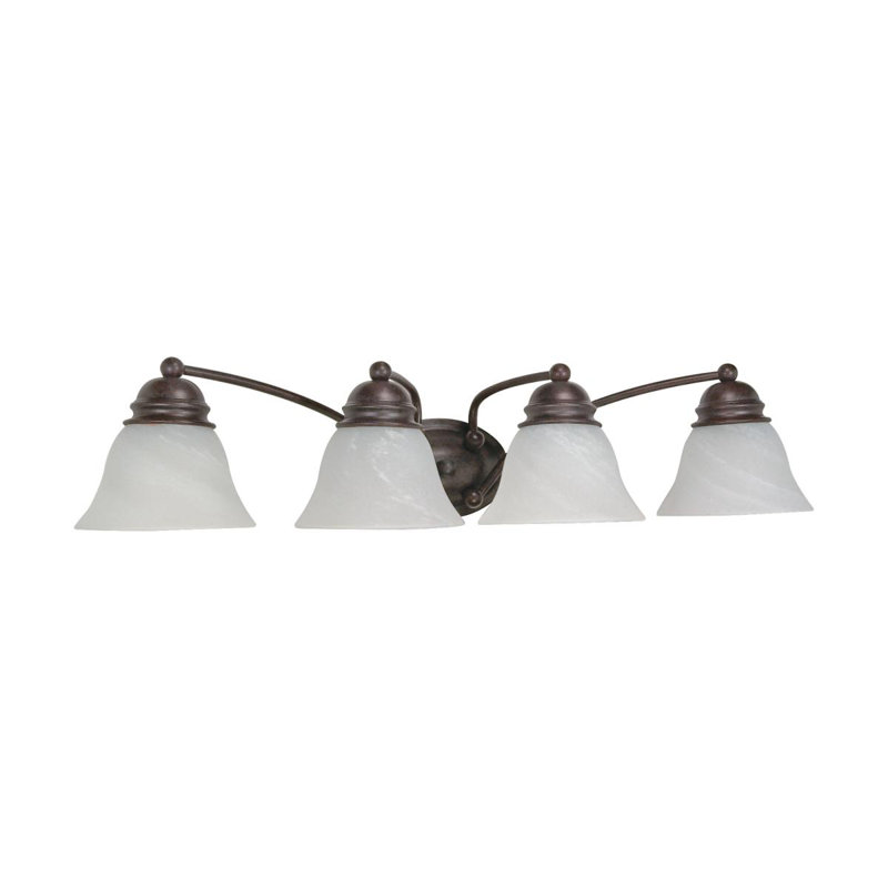 Charmaine 4 - Light Dimmable Vanity Light, Old Bronze, Alabaster