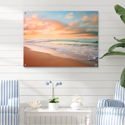Beach Photo Coastal Tranquility I - Art mural acrylique de plage pour le salon