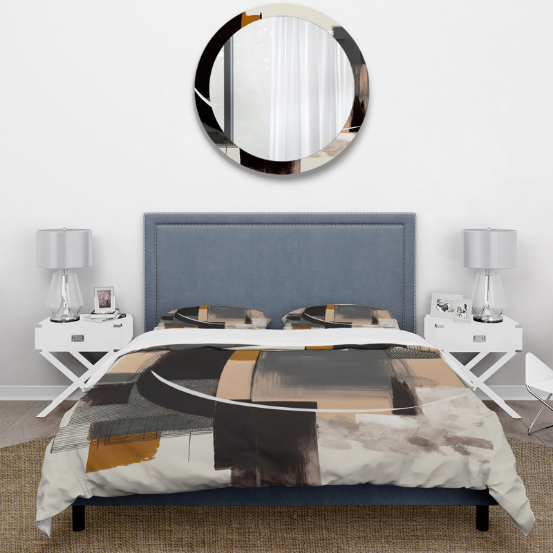 Warm Watercolor Abstract II - Ensemble de housse de couette abstrait - Microfibre de polyester