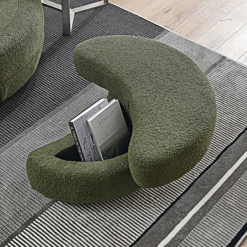 Fauteuil demi-tonneau pivotant avec repose-pieds Modern