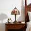 Lampe de table style Tiffany, lampe en verre coloré tulipe rose, petite lampe antique de 8 pouces, ampoule incluse