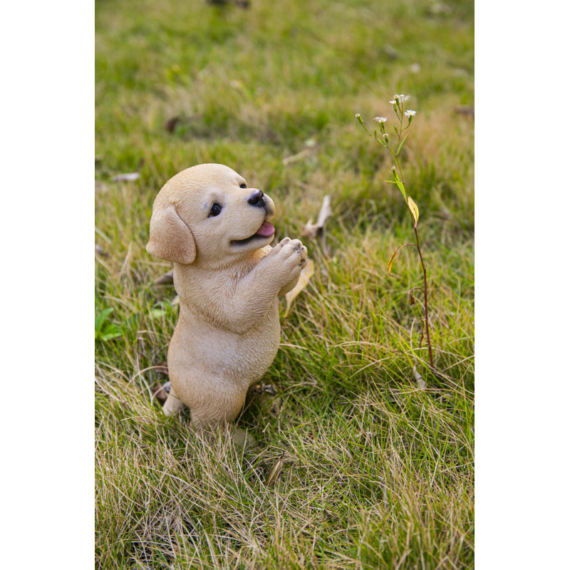 Praying Yellow Labrador Puppy Resin Statue