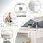 20-inch Bathroom Vanity with Ceramic Sink, Freestanding Single Vanity Set with Soft Closing Door, Chic Half-Moon Pulls, French Style, White-1962135509