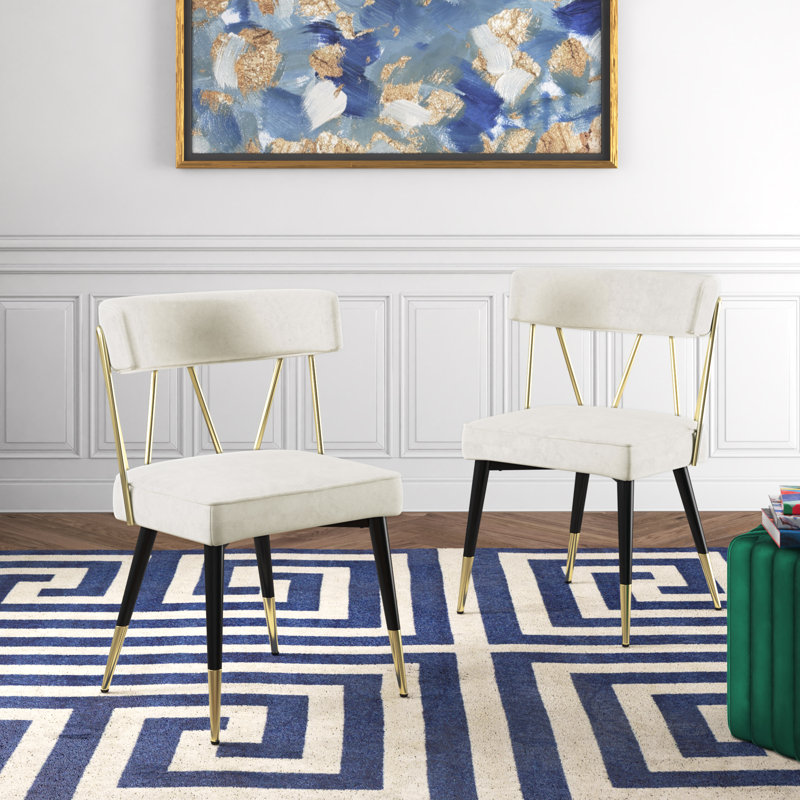 Jeudi 19.5'' H Velvet Upholstered Side Chair, Cream Velvet
