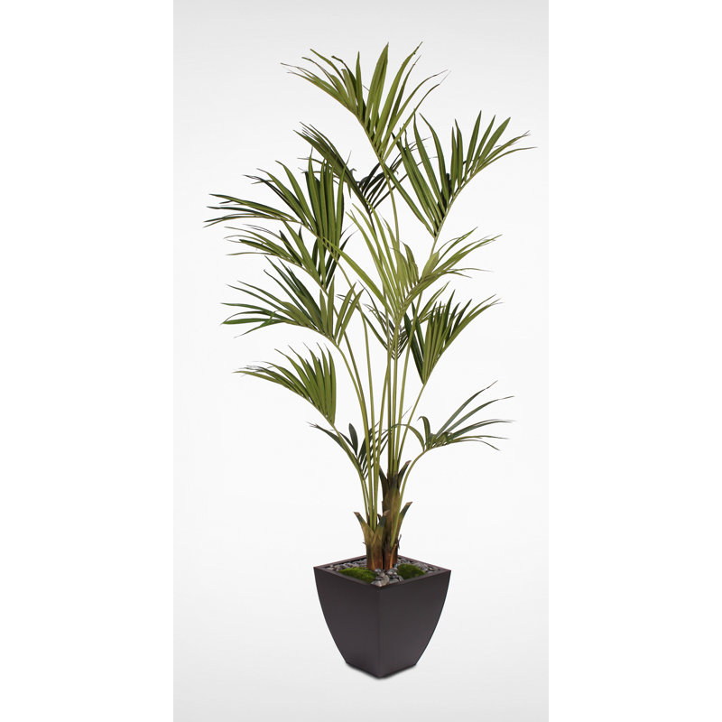 Faux Palm Tree in Metal Pot