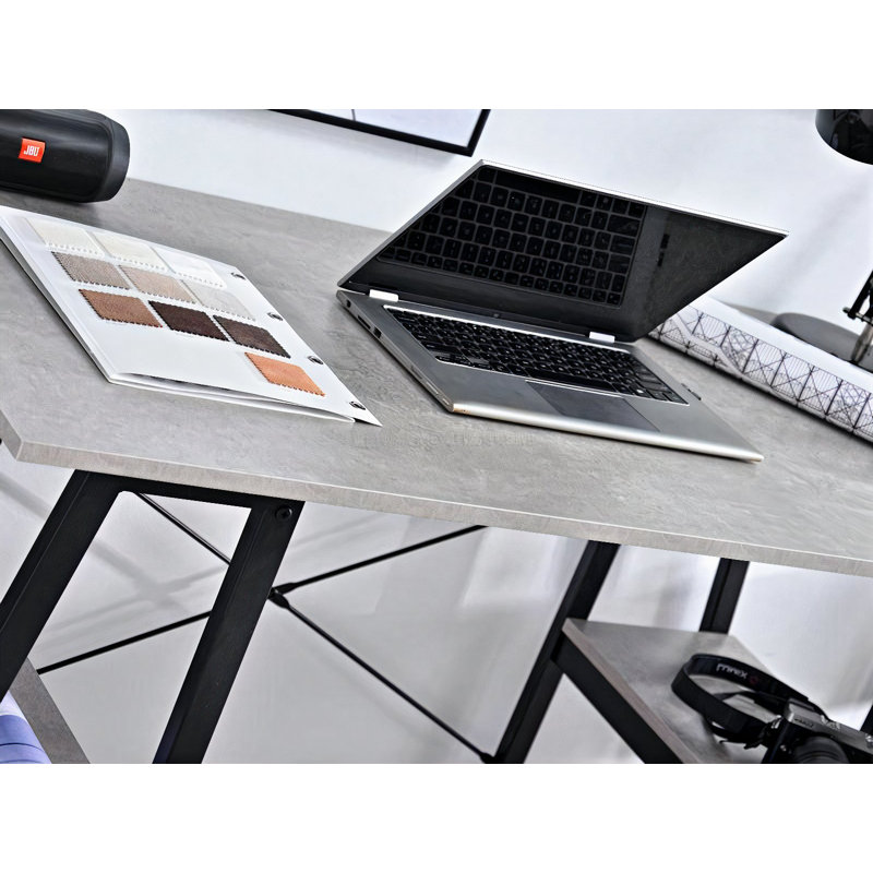 Reda Steel Writing Desk, Black, Grey