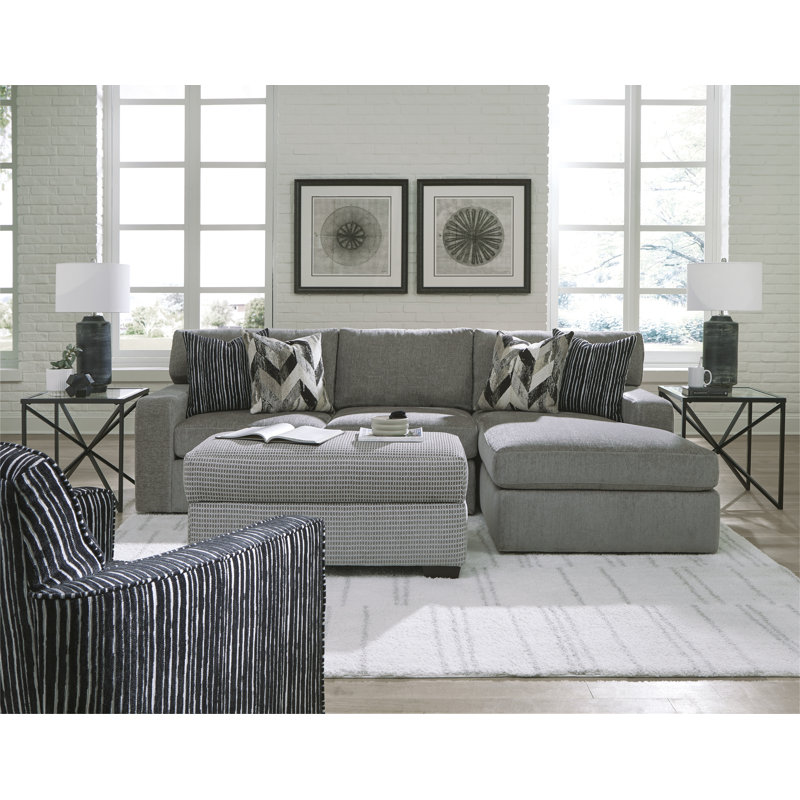 Aaronley 2 - Piece Upholstered Chaise Sectional, Gray
