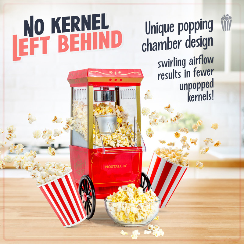 Nostalgia 10 oz. Popcorn Machine with Cart, Red