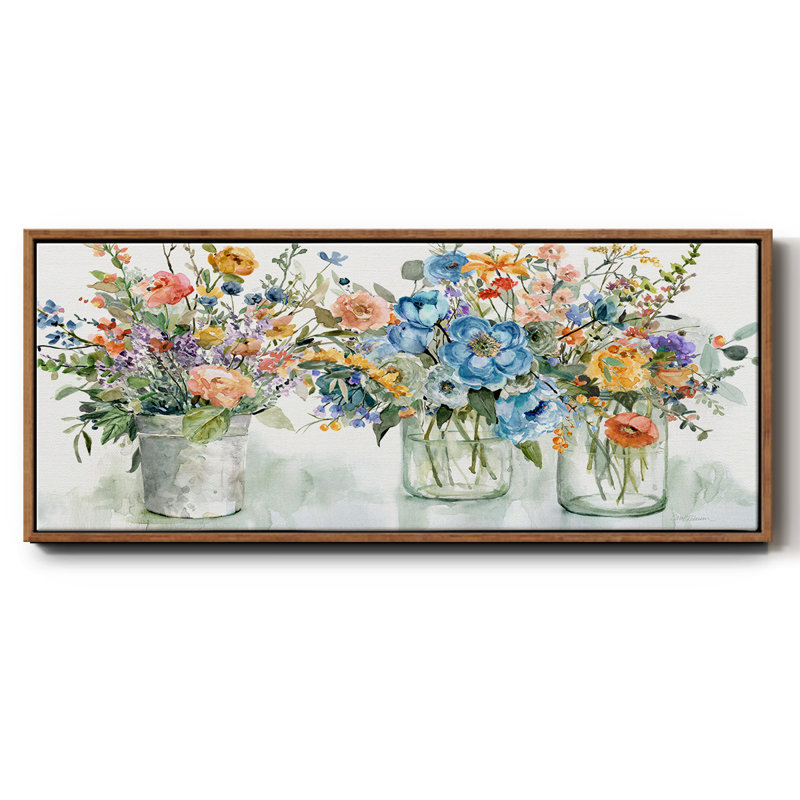 Expositions de marché aux fleurs - Toile encadrée, H 20 po x l 50 po