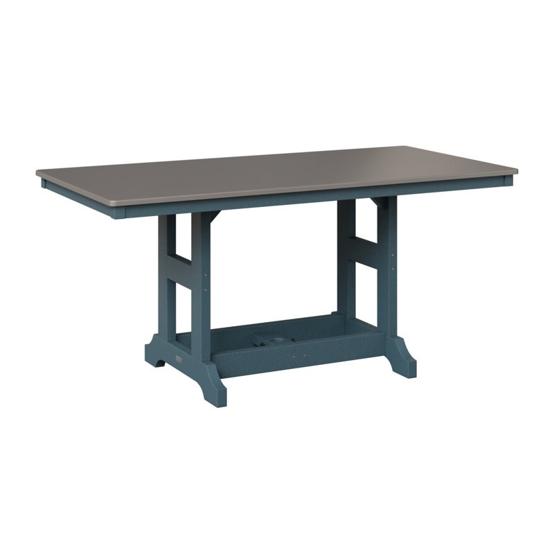 Table de bar rectangulaire Berlin Garden, H 39,5 po x l 66 po x P 33 po, Acier inoxydable martelé, Ardoise