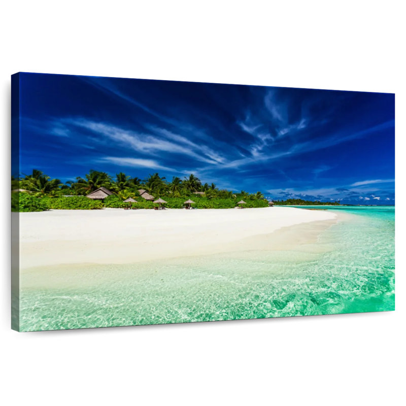 Gillard, superbe plage des Maldives, H 16 po x l 24 po