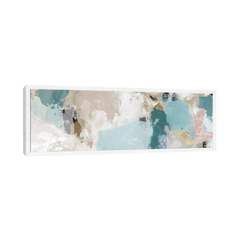 Abstract Dream II 1 Piece Panoramic Painting on Canvas, 30.48 cm H x 91.44 cm W, White Framed