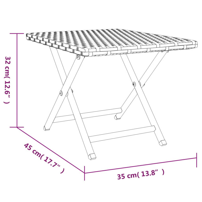 lakhwinder Rectangular 45Cm Bistro Table, Black