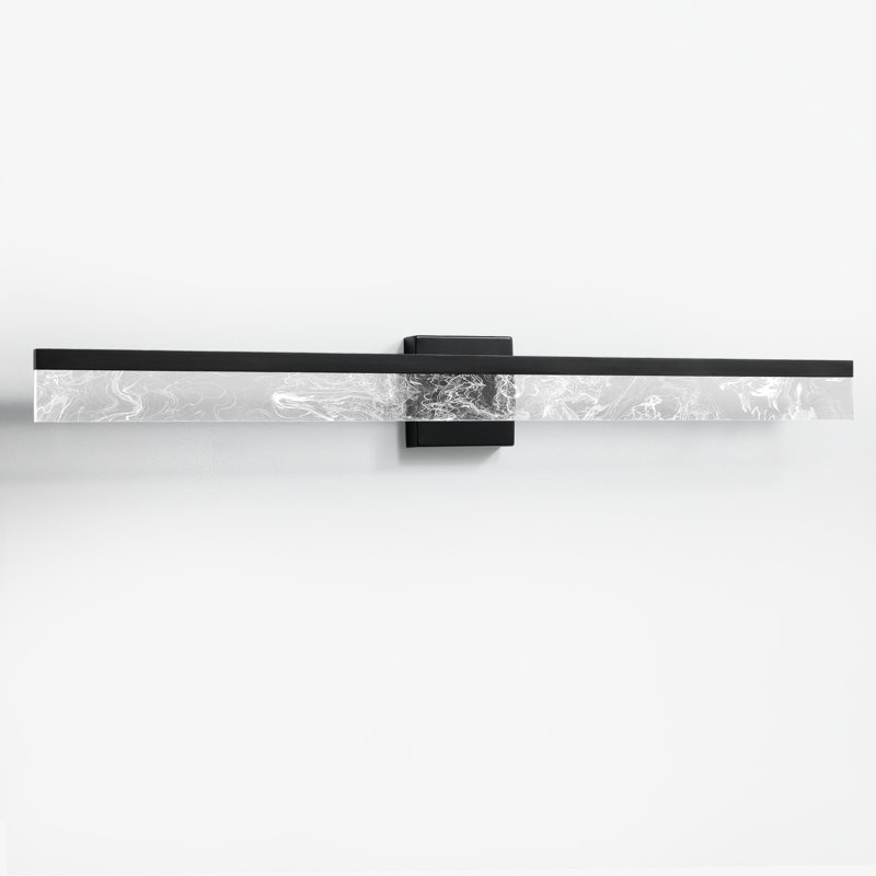 Barre d'éclairage de salle de bain moderne à DEL à intensité variable de 39 po, abat-jour en acrylique fumé, luminaire en aluminium