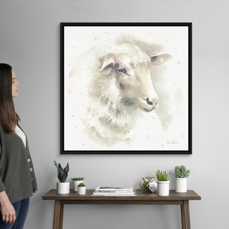 «Farm Friends IV Neutral» par Lisa Audit - reproduction d'art sur toile, Toile avec cadre noir, H 38 po x l 38 po x P 2 po