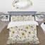 Ensemble de housse de couette minimaliste à motif de fleurs noires et beiges-1434667161
