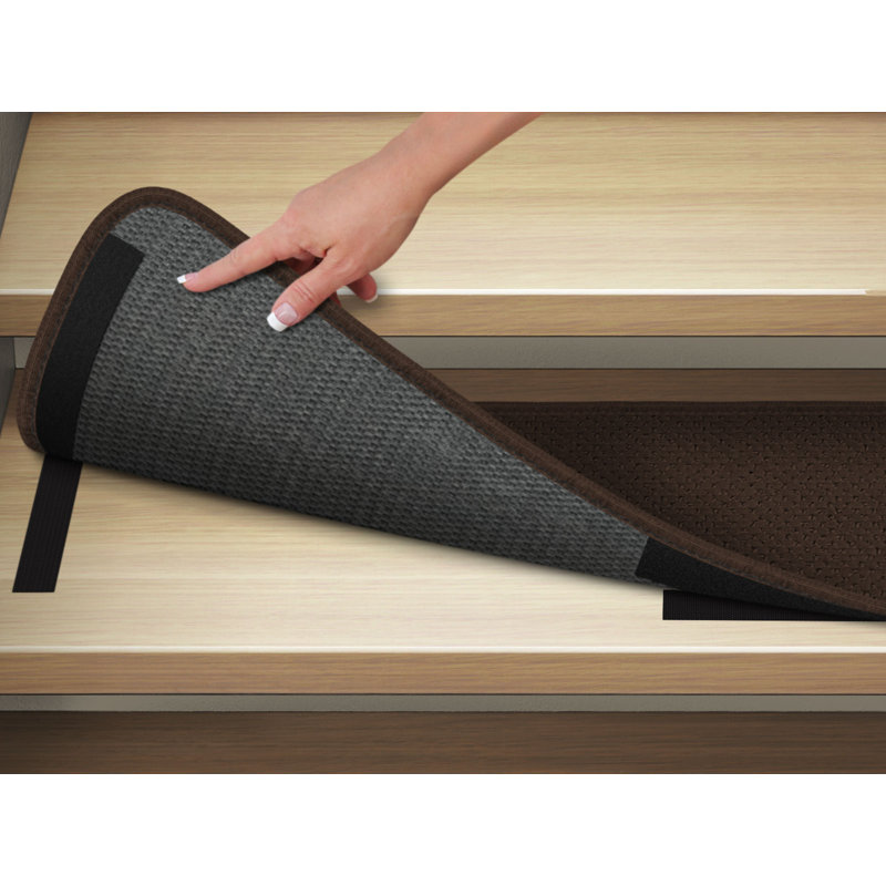 Tapis d'escalier brun, Tapis de couloir 0 pi 8 po x 1 pi 11,5 po, Brun