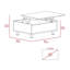 Table basse rectangulaire à plateau relevable