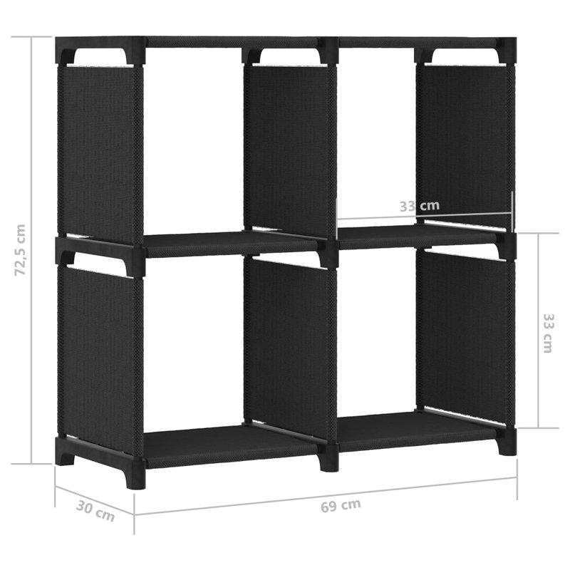 Mellor 69cm W Metal Shelving Unit, Black