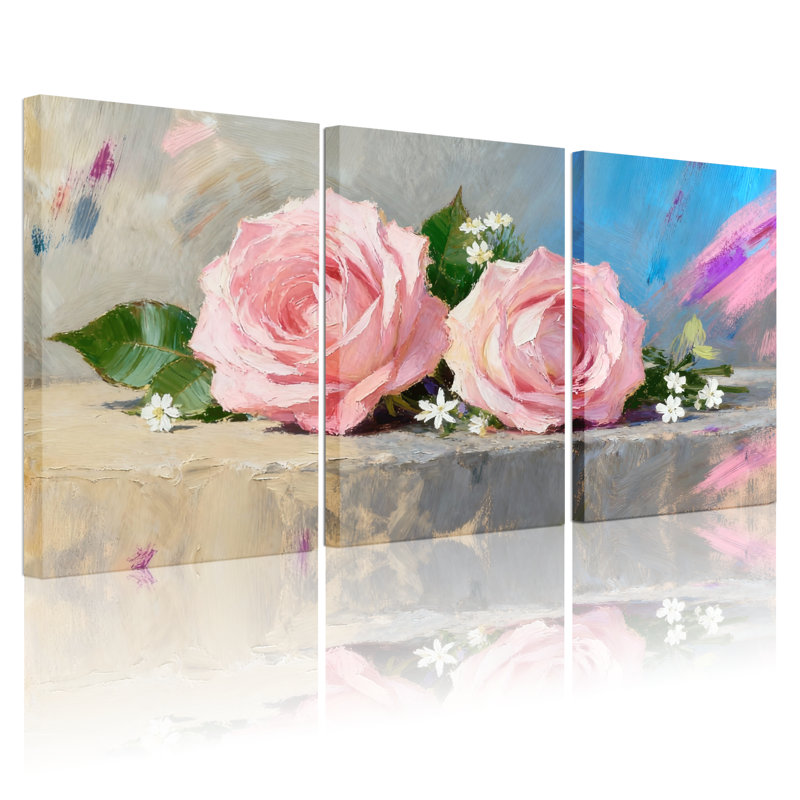 Ensemble de 3 reproductions d'art sur toile, H 18 po x l 36 po