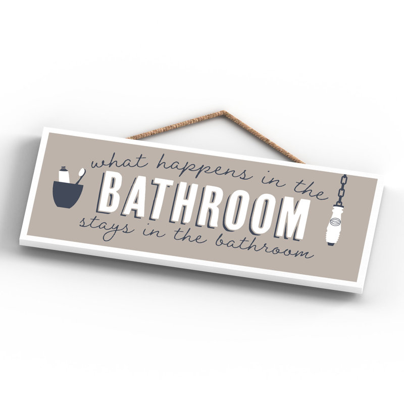 Vivid Squid Wholesale What Happens In The Bathroom - No Frame Print on Wood