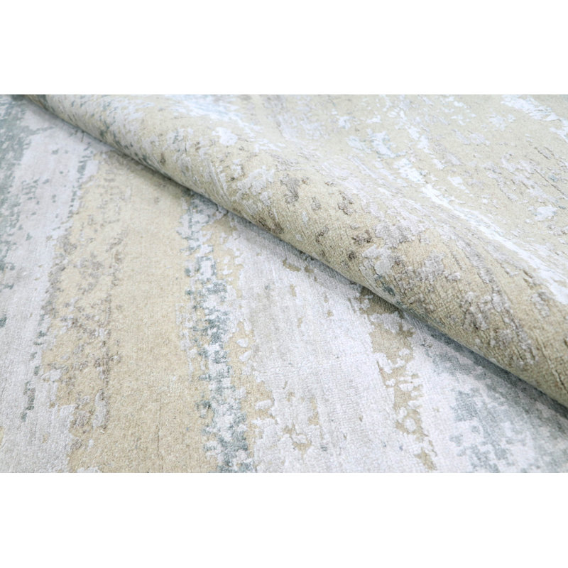 Tapis unique bleu marine / beige 9 pi x 12 pi