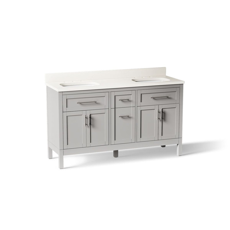 61" Single Bathroom Vanity Set, Atmos Gray, Atmos Grey