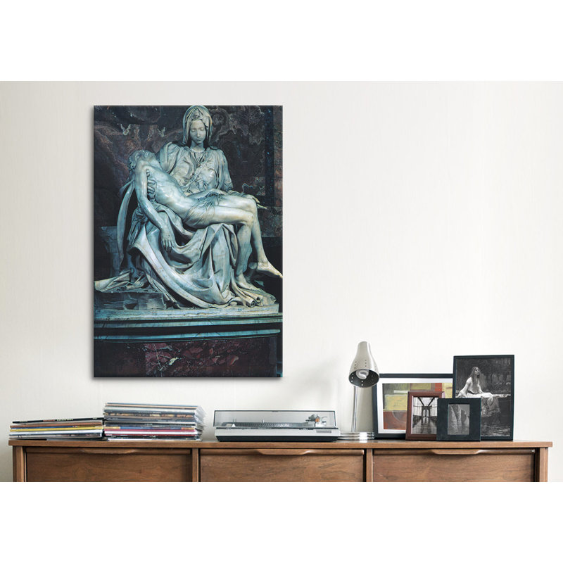 «Pieta» par Michelangelo, reproduction d'art sur toile tendue, H 18 po x l 12 po x P 1,5 po, Toile tendue, Pas de tapis